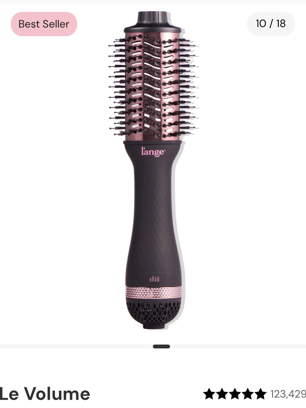 Brand new, in box L'ange 2-in-1 Titanium Brush Dryer in Black and Rose Gold 60mm - Picture 3 of 6